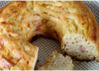 Μακαρόνια με τυριά και μπέικον σε φόρμα