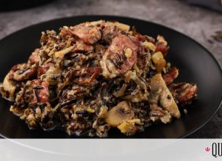 Φτιάξε λουκάνικο με άγριο ρύζι και μανιτάρια