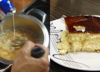 Φανταστικό γλυκό ψυγείου με καραμέλα και 3 γάλατα που θα το φτιάχνετε ξανά και ξανά