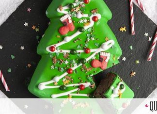 Συνταγή για brownie σε σχήμα χριστουγεννιάτικου δέντρου