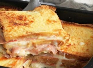 Το πιο εύκολο και γρήγορο αλμυρό κέικ ψωμιού με τυρί και ζαμπόν