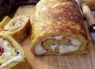 Λαχταριστό και πανεύκολο ρολό πατάτας με τυρί και ζαμπόν