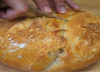 Χωριάτικο ψωμί γάστρας χωρίς ζύμωμα βήμα βήμα (Video)