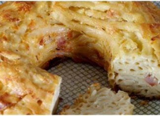 Μακαρόνια με τυριά και μπέικον σε φόρμα