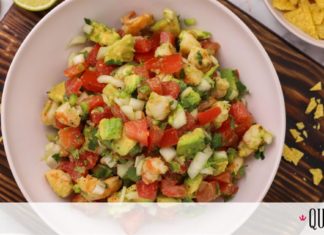 Σαλάτα pico de gallo με γαρίδες και αβοκάντο