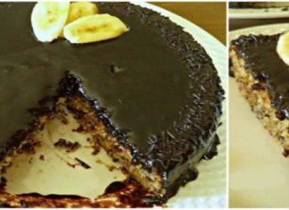 Νηστίσιμο αφράτο κέικ με μπανάνες και σοκολάτα