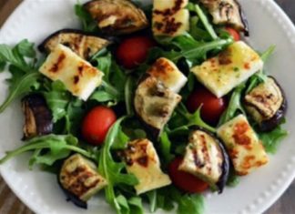 Σαλάτα με ψητή μελιτζάνα και σκόρδο της Βέφας Αλεξιάδου – Το λεμόνι την απογειώνει