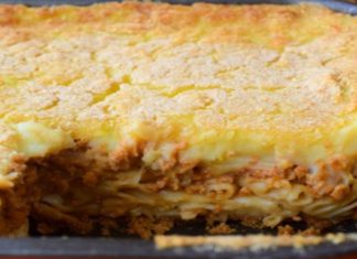 Νηστίσιμο παστίτσιο με πουρέ πατάτας και κιμά σόγιας