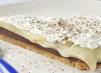 Γλυκό ψυγείου με μπανάνα και μπισκότα έτοιμο σε 15 λεπτά