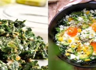 Brunch στο σπίτι: Αυγά χτυπητά στο τηγάνι με ξερό ανθότυρο και σπανάκι