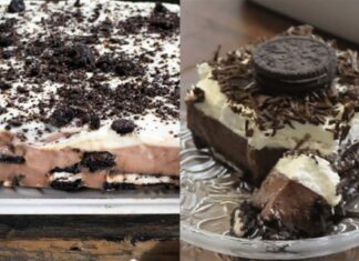 Γλυκό ψυγείου του «ονείρου»: Σοκολατένιο μπισκοτογλυκό με γεμιστά μπισκότα έτοιμο σε 15′