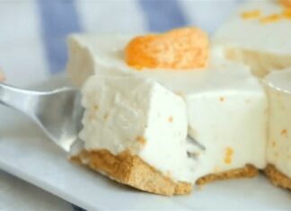 Δροσερό γλυκό ψυγείου με μπισκότα και πορτοκάλι που δεν χρειάζεται ψήσιμο!