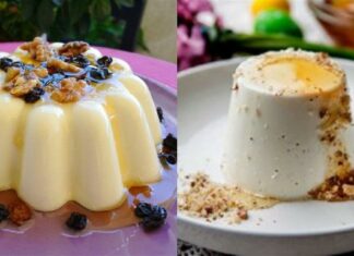 Δροσιστική πανακότα με γιαούρτι, μέλι και καρύδια, χωρίς ζάχαρη