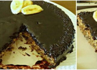 Νηστίσιμο αφράτο κέικ με μπανάνες και σοκολάτα