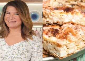 «Βουτηχτή» τυρόπιτα από Αργυρώ Μπαρμπαρίγου: Το κόλπο με τα αυγά και το baking powder στη γέμιση