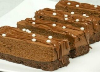 Υγιεινό γλυκό ψυγείου χωρίς ζάχαρη, με σοκολάτα και 4 μόνο υλικά (Video)