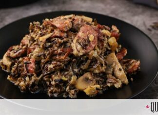 Φτιάξε λουκάνικο με άγριο ρύζι και μανιτάρια