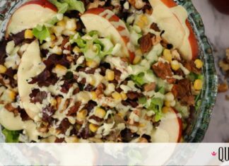 Δροσερή πράσινη σαλάτα με μήλο και ξηρούς καρπούς