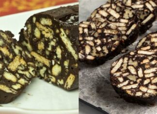 Το αγαπημένο μας γλυκό ψυγείου σε πρωτότυπη εκδοχή: Κορμός σοκολάτας με ζαχαρούχο γάλα, ξηρούς καρπούς και μπισκότα