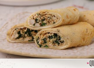 Κρέπες με κοτόπουλο και σπανάκι