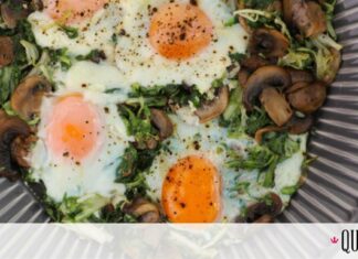 Τηγανητά αυγά με μανιτάρια και μαρούλι