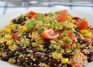 Δροσερή σαλάτα με φασόλια και κινόα