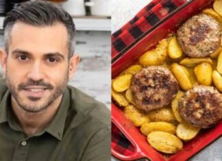 Λαχταριστά μπιφτέκια με πατάτες στον φούρνο – Το Νο1 μυστικό του Γιώργου Τσούλη στην εκτέλεση