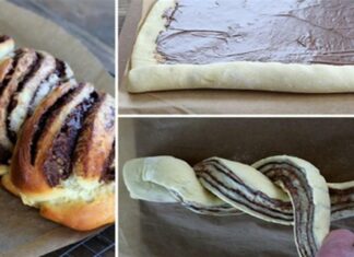 Πανεύκολο ψωμί πλεξούδα με πραλίνα σοκολάτα