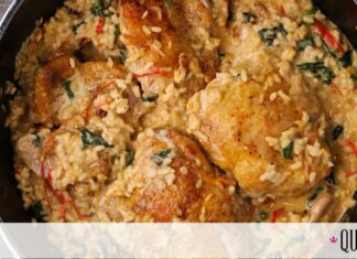 Φτιάξε κοτόπουλο με ρύζι και σπανάκι