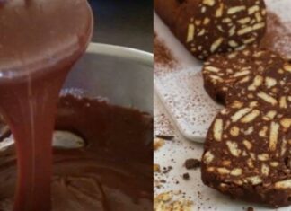 Γλυκό ψυγείου έτοιμο στο 20λεπτο: Παραδοσιακός και λαχταριστός κορμός μωσαϊκό με γλάσο σοκολάτας