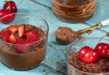 Με ελάχιστες θερμίδες και μηδαμινή ζάχαρη – Λαχταριστή μους σοκολάτα με φρούτα και γιαούρτι