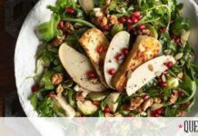 Άκης Πετρετζίκης: Σαλάτα με λαχανάκια Βρυξελλών, ρόδι και χαλούμι