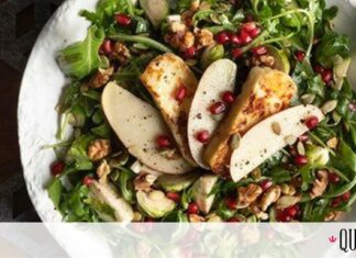 Άκης Πετρετζίκης: Σαλάτα με λαχανάκια Βρυξελλών, ρόδι και χαλούμι