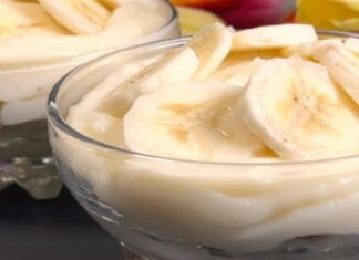 Ανοιξιάτικο γλυκό ψυγείου με μπανάνα και κράκερς έτοιμο σε 5′