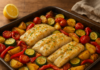 Meal prep με ψάρι στο ταψί και λαχανικά: εύκολο, υγιεινό και πεντανόστιμο Ταψί με ψητό ψάρι, πατάτες και πολύχρωμα λαχανικά, έτοιμο για meal prep