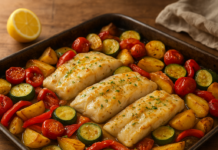 Meal prep με ψάρι στο ταψί και λαχανικά: εύκολο, υγιεινό και πεντανόστιμο Ταψί με ψητό ψάρι, πατάτες και πολύχρωμα λαχανικά, έτοιμο για meal prep